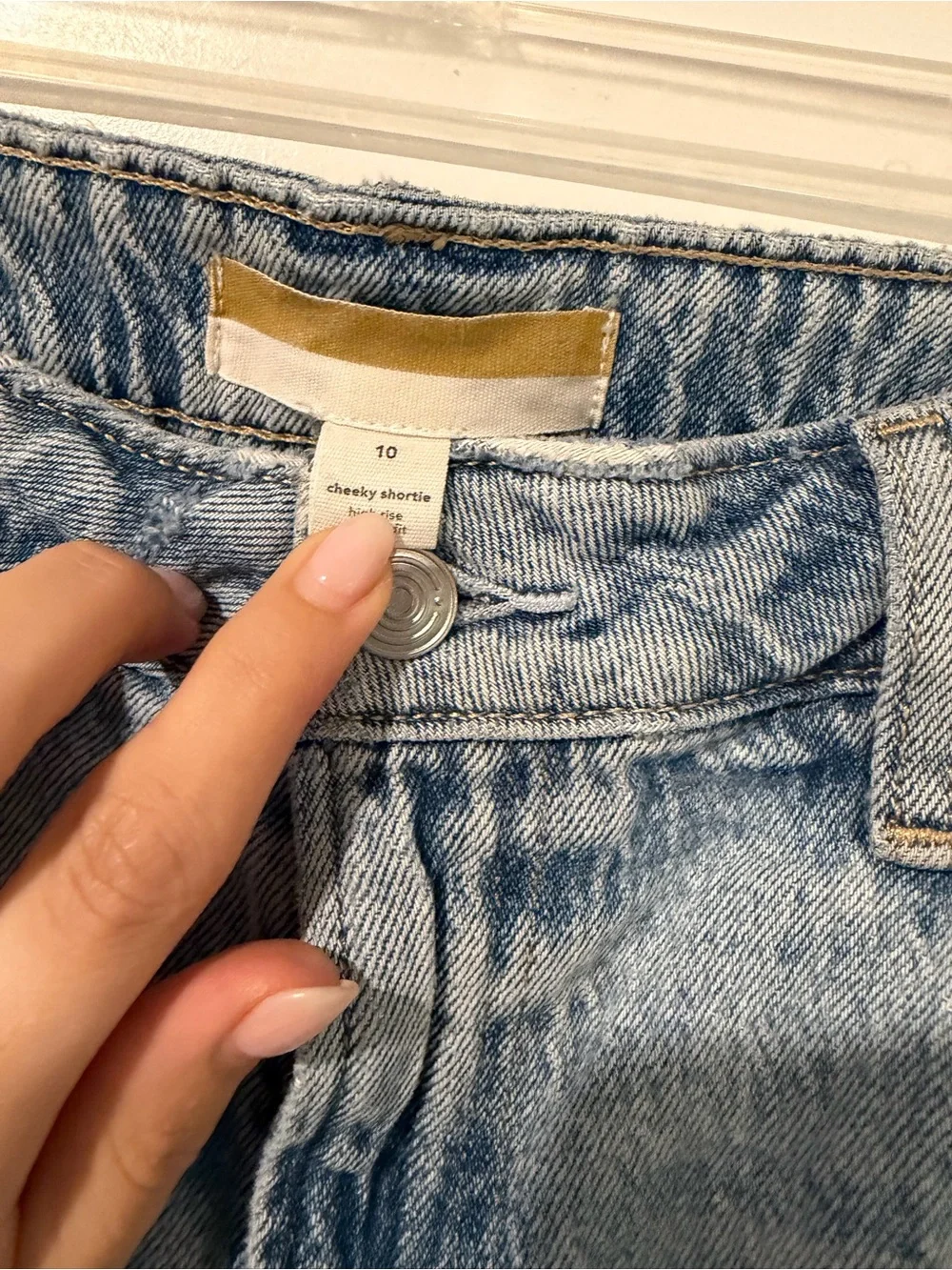 Anthropologie Light Blue Distressed Denim Shorts